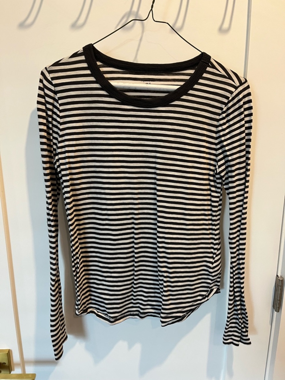 Madewell Black & White Striped Long-Sleeve Tee